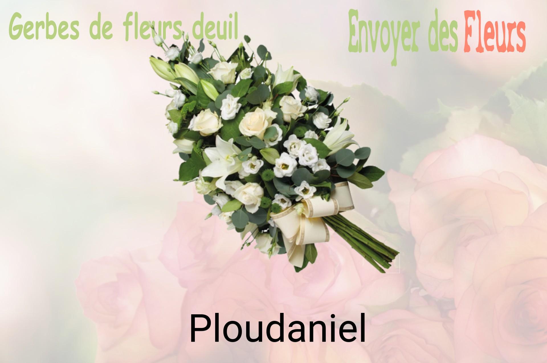 Gerbe de fleurs de deuil livrée à Ploudaniel